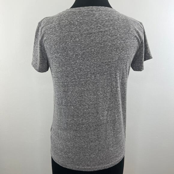 J Crew FLAMINGO Gray Short Sleeve Cotton Blend Embellished T-Shirt M Medium RARE - Picture 2 of 6